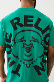 PUFF PRINT BUDDHA FACE TEE, image 1