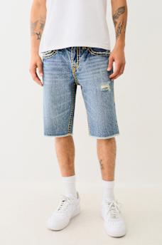 RICKY SUPER T DISTRESSED FLAP DENIM SHORT, image 1