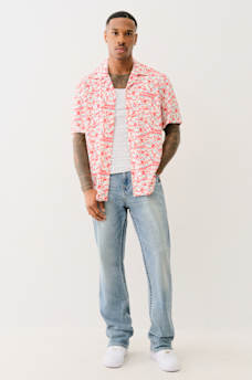 ALLOVER BUDDHA PRINT CAMP COLLAR SHIRT, image 6