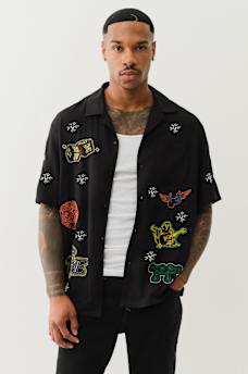 GROOVY EMBROIDERY CAMP COLLAR SHIRT, image 3