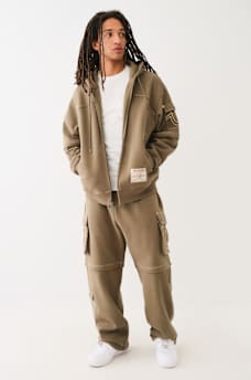 SUDADERA CON CAPUCHA Y CIERRE HOLGADA TIPO CARGO REMIX