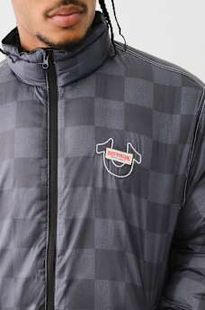 EMBROIDERED CHECKERED PUFFER JACKET , image 2
