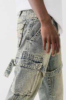 BIG T STRAP ZIP CARGO BAGGY JEAN, image 4
