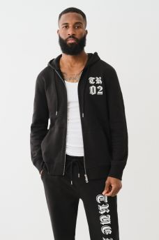 SUDADERA CON CAPUCHA, CIERRE Y LOGOTIPO EN RELIEVE