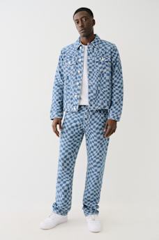 RICKY WAVY CHECKERED STRAIGHT JEAN , image 3