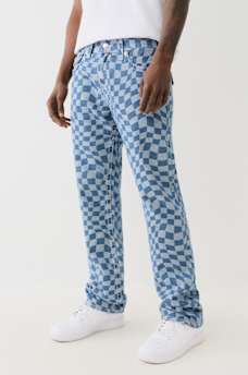 RICKY WAVY CHECKERED STRAIGHT JEAN , image 4