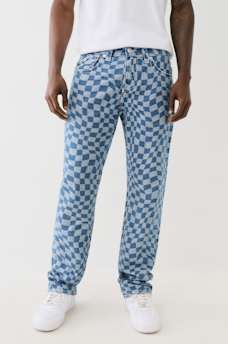 RICKY WAVY CHECKERED STRAIGHT JEAN , image 1