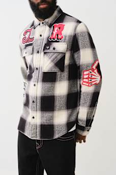 BUFFALO PLAID PATCH WORKWEAR SHIRT, image 1