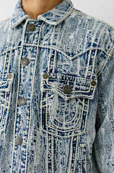ULTRA DISTRESSED ROPE STITCH TRUCKER JACKET, image 4