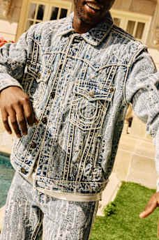 ULTRA DISTRESSED ROPE STITCH TRUCKER JACKET, image 1