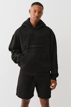 CINCHED LOGO APPLIQUE HOODIE, image 3