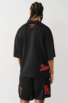 OVERSIZED MESH JERSEY POLO SHIRT, image 5