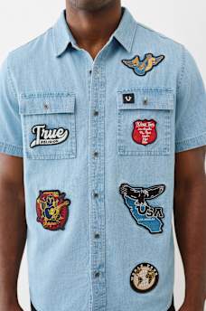 CHAMBRAY WORKWEAR PATCH SHIRT , image 2