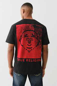 FLOCKED BUDDHA TEE, image 1