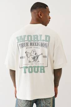 VINTAGE WORLD TOUR PUFF PRINT BOXY TEE, image 1