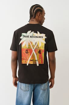FLOCKED PALM TREE TEE , image 1