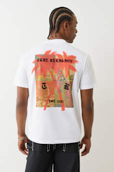 FLOCKED PALM TREE TEE , image 1
