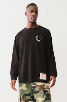 CAMISETA DE MANGA LARGA CON HERRADURA CAMUFLADA PINTADA
