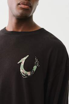 CAMISETA DE MANGA LARGA CON HERRADURA CAMUFLADA PINTADA