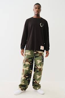 CAMISETA DE MANGA LARGA CON HERRADURA CAMUFLADA PINTADA