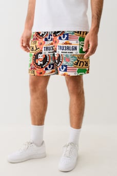ALLOVER TROPICAL LOGO BOARD SHORT, image 4