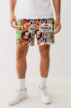 ALLOVER TROPICAL LOGO BOARD SHORT, image 1