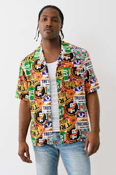 ALLOVER WEST COAST LOGO CAMP COLLAR SHIRT, image 3