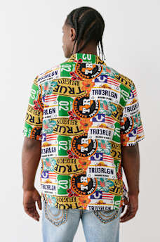 ALLOVER WEST COAST LOGO CAMP COLLAR SHIRT, image 4