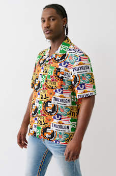 ALLOVER WEST COAST LOGO CAMP COLLAR SHIRT, image 5
