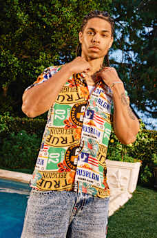 ALLOVER WEST COAST LOGO CAMP COLLAR SHIRT, image 1
