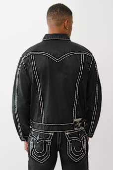 OVERSIZED SUPER T COATED DENIM JACKET, image 3