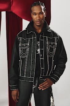 OVERSIZED SUPER T COATED DENIM JACKET, image 1