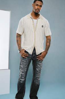 BILLY DISTRESSED BIG T FLAP BOOTCUT JEAN, image 2