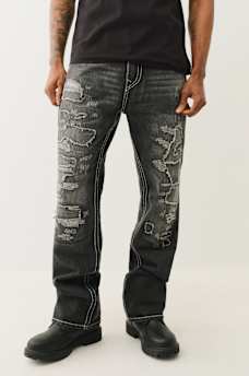 BILLY DISTRESSED BIG T FLAP BOOTCUT JEAN, image 1