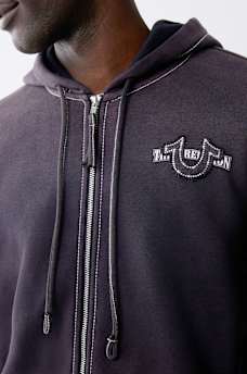 BIG T CRYSTAL HORSESHOE ZIP HOODIE, image 2