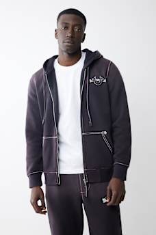 BIG T CRYSTAL HORSESHOE ZIP HOODIE, image 3