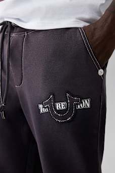 BIG T CRYSTAL HORSESHOE STRAIGHT SWEAT PANT, image 2