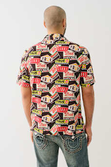 ALLOVER VINTAGE LOGO CAMP COLLAR SHIRT, image 4