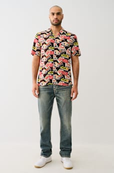 ALLOVER VINTAGE LOGO CAMP COLLAR SHIRT, image 6