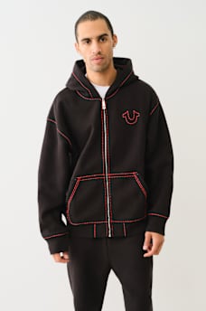 SUPER T EMBROIDERED BUDDHA LOGO ZIP HOODIE, image 2