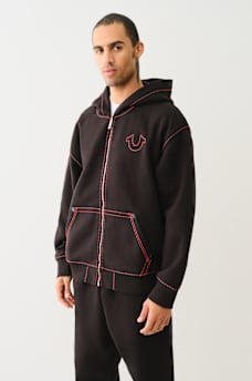 SUPER T EMBROIDERED BUDDHA LOGO ZIP HOODIE, image 3