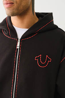 SUPER T EMBROIDERED BUDDHA LOGO ZIP HOODIE, image 4