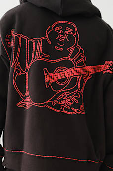SUPER T EMBROIDERED BUDDHA LOGO ZIP HOODIE, image 5