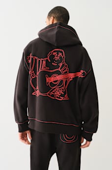 SUPER T EMBROIDERED BUDDHA LOGO ZIP HOODIE, image 6