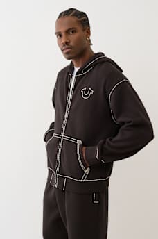 SUPER T EMBROIDERED BUDDHA LOGO ZIP HOODIE, image 2