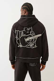 SUPER T EMBROIDERED BUDDHA LOGO ZIP HOODIE, image 5