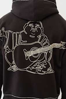 SUPER T EMBROIDERED BUDDHA LOGO ZIP HOODIE, image 1