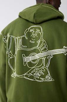 SUPER T EMBROIDERED BUDDHA LOGO ZIP HOODIE, image 4