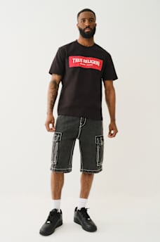 VINNY BIG T DENIM CARGO SHORT, image 7