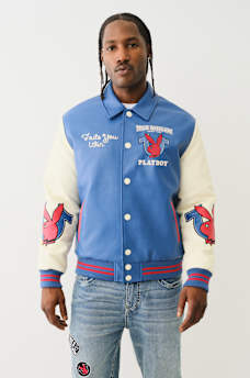TRUE RELIGION X PLAYBOY BOMBER VARSITY JACKET, image 2